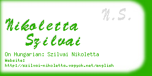 nikoletta szilvai business card